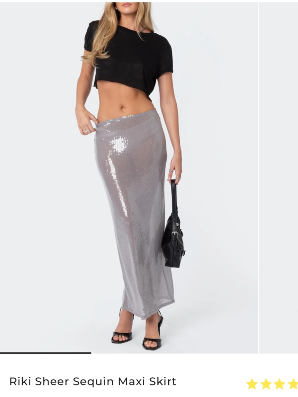 Edikted Sequin Maxi Skirt